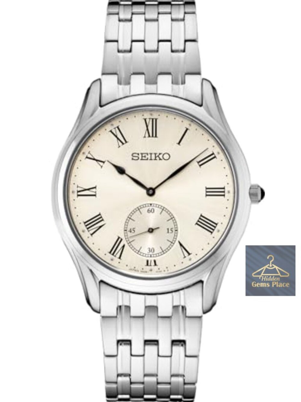 Mens Seiko Dress Watch Stainless Steel Quartz Chronograph Mineral Crystal 50m